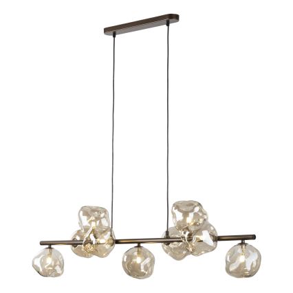 Brilagi - Lampadario a sospensione con cavo VULCANO 9xG9/8W/230V bronzo/beige fumé