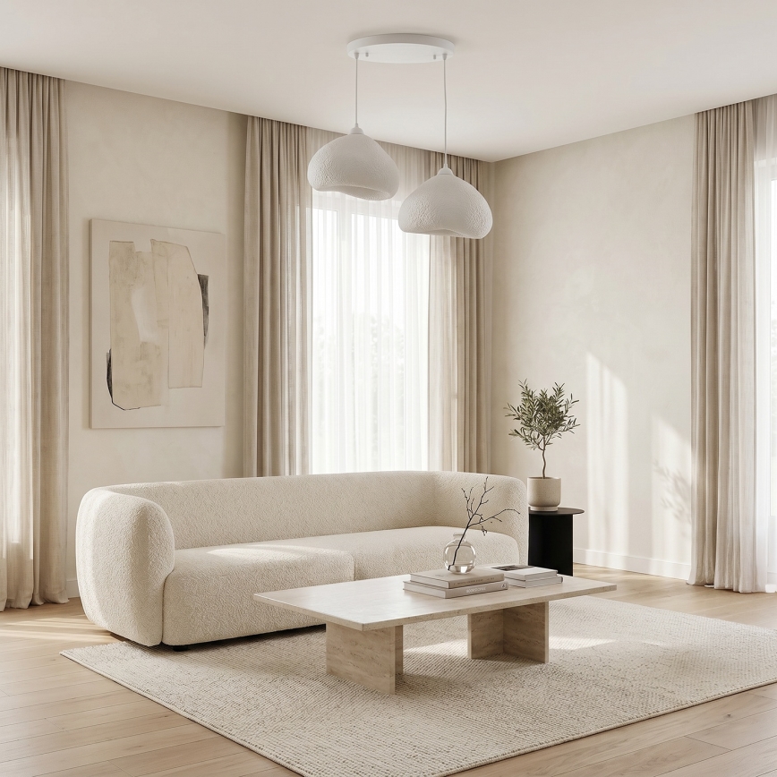 Brilagi - Lampadario a sospensione con cavo WABI SABI 2xE27/40W/230V diam. 45 cm bianco