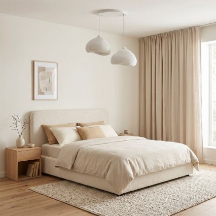 Brilagi - Lampadario a sospensione con cavo WABI SABI 2xE27/40W/230V diam. 45 cm bianco