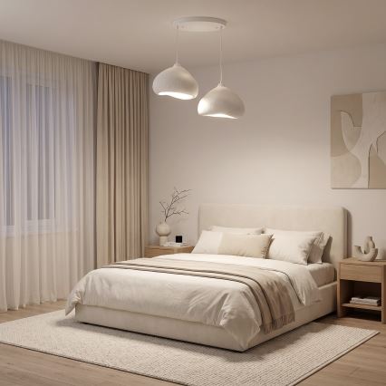 Brilagi - Lampadario a sospensione con cavo WABI SABI 2xE27/40W/230V diam. 45 cm bianco