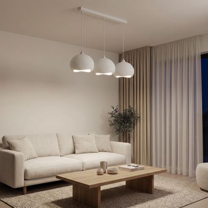 Brilagi - Lampadario a sospensione con cavo WABI SABI 3xE27/40W/230V bianco