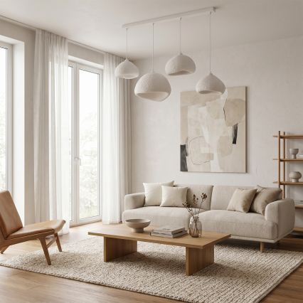 Brilagi - Lampadario a sospensione con cavo WABI SABI 4xE27/40W/230V bianco