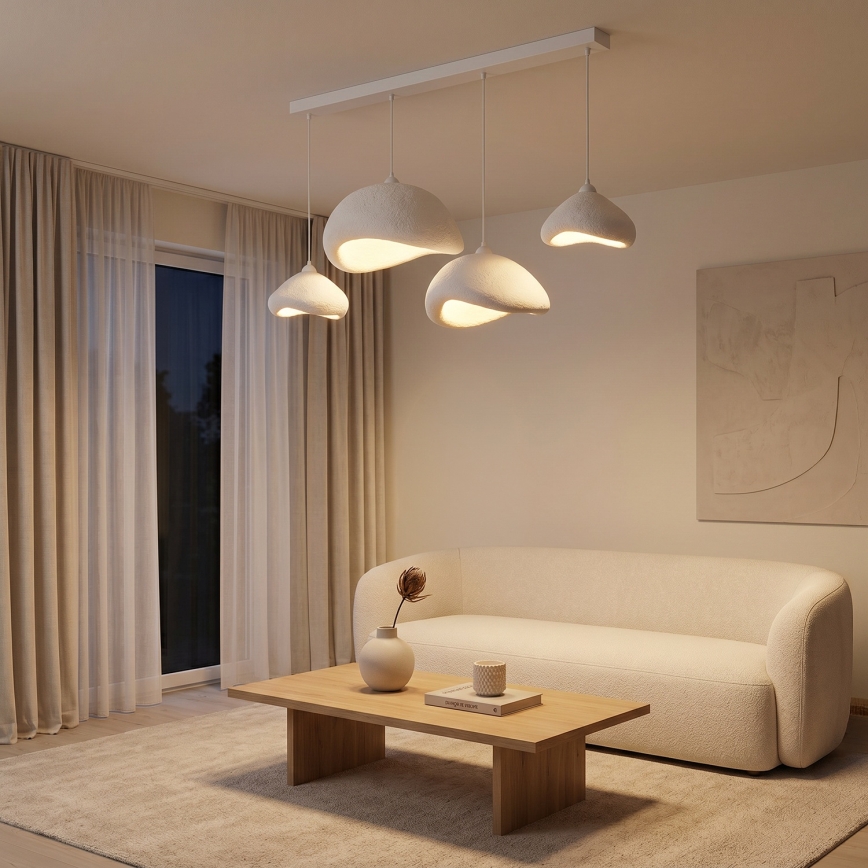 Brilagi - Lampadario a sospensione con cavo WABI SABI 4xE27/40W/230V bianco