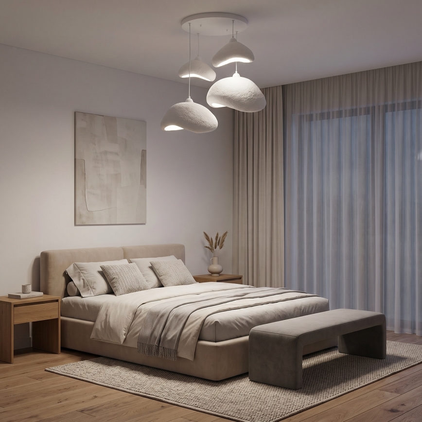 Brilagi - Lampadario a sospensione con cavo WABI SABI 4xE27/40W/230V Ø 90 cm bianco