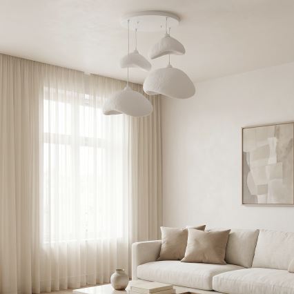 Brilagi - Lampadario a sospensione con cavo WABI SABI 4xE27/40W/230V Ø 90 cm bianco