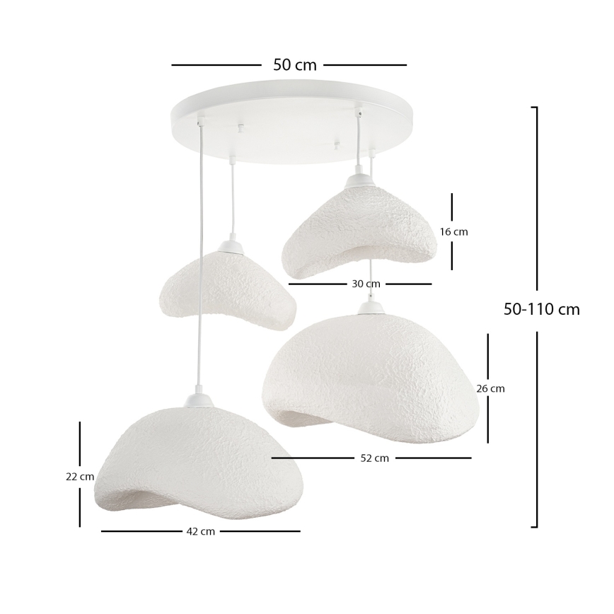 Brilagi - Lampadario a sospensione con cavo WABI SABI 4xE27/40W/230V Ø 90 cm bianco