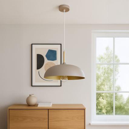 Brilagi - Lampadario a sospensione con filo ABRAHAM 1xE27/60W/230V diametro 45 cm beige