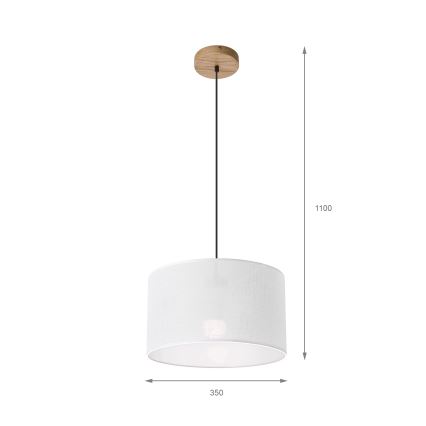 Brilagi - Lampadario a sospensione con filo ANTHONY 1xE27/60W/230V quercia/bianco