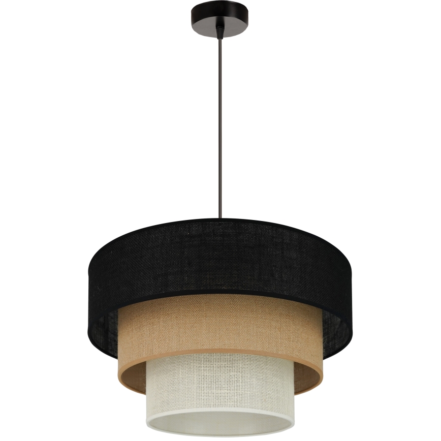 Brilagi - Lampadario a sospensione con filo ASPEN LUNETA 1xE27/15W/230V diametro 45 cm nero/beige/color crema