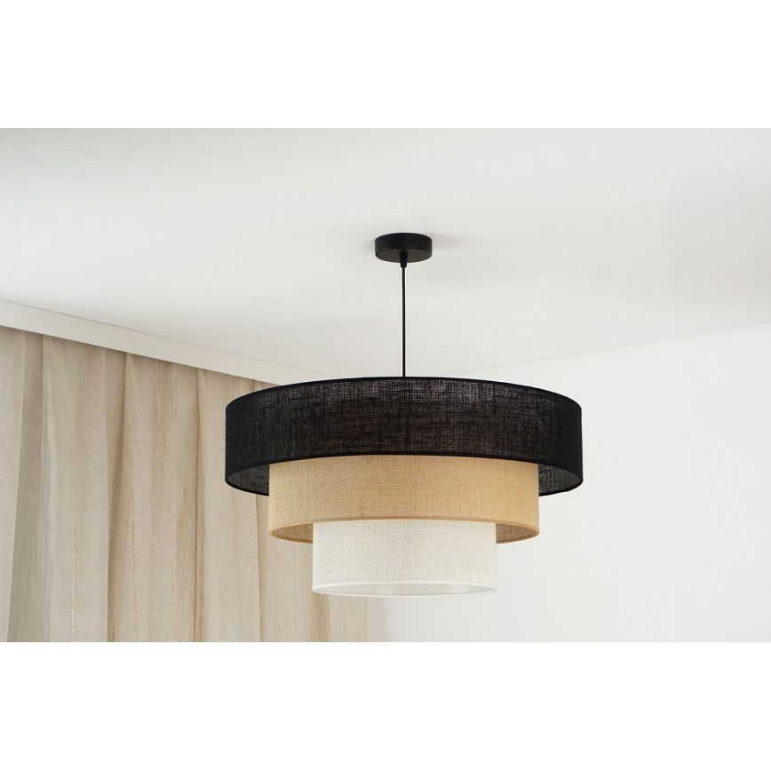 Brilagi - Lampadario a sospensione con filo ASPEN LUNETA 1xE27/15W/230V diametro 60 cm nero/beige/color crema