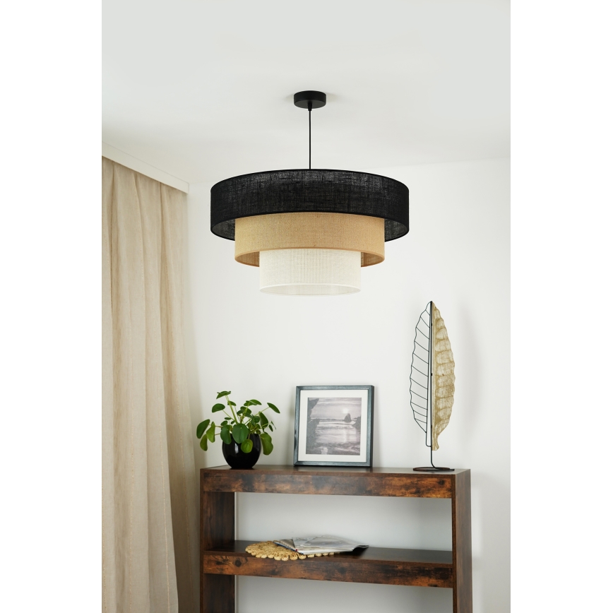 Brilagi - Lampadario a sospensione con filo ASPEN LUNETA 1xE27/15W/230V diametro 60 cm nero/beige/color crema