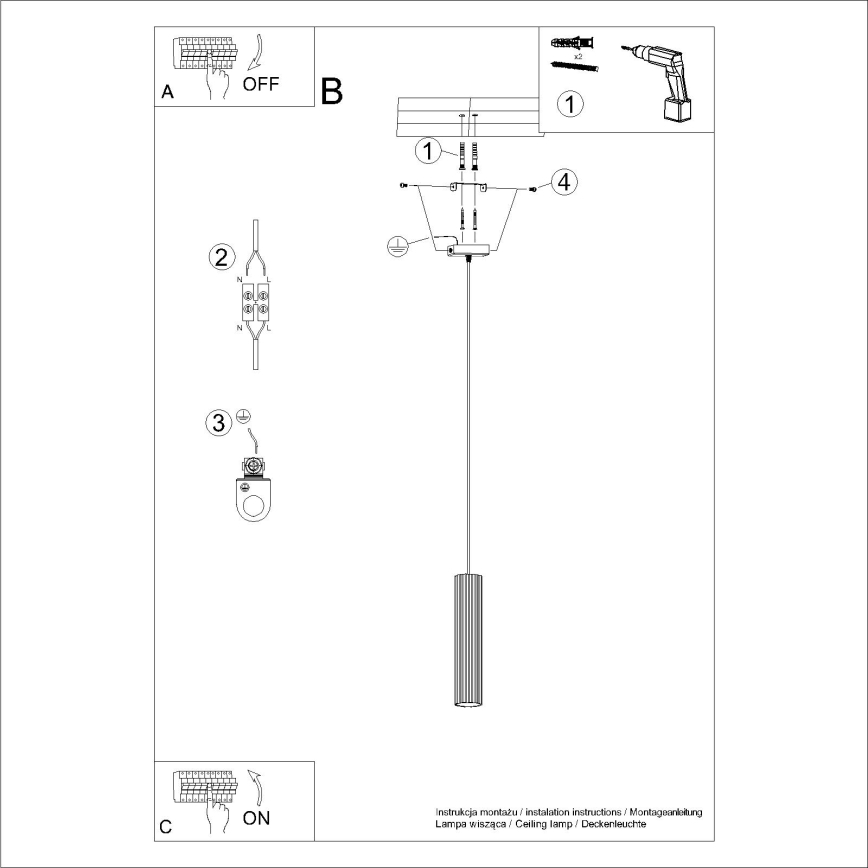 Brilagi - Lampadario a sospensione con filo CRESTO 1xGU10/10W/230V nero