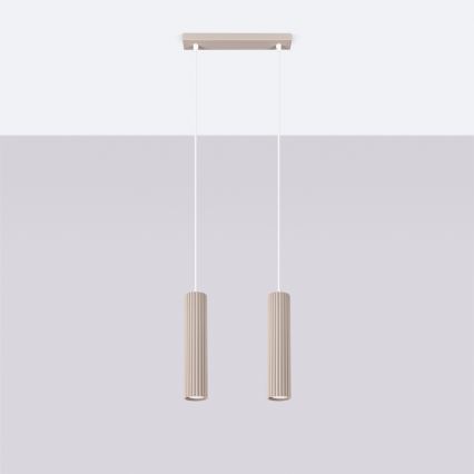 Brilagi - Lampadario a sospensione con filo CRESTO 2xGU10/10W/230V taupe