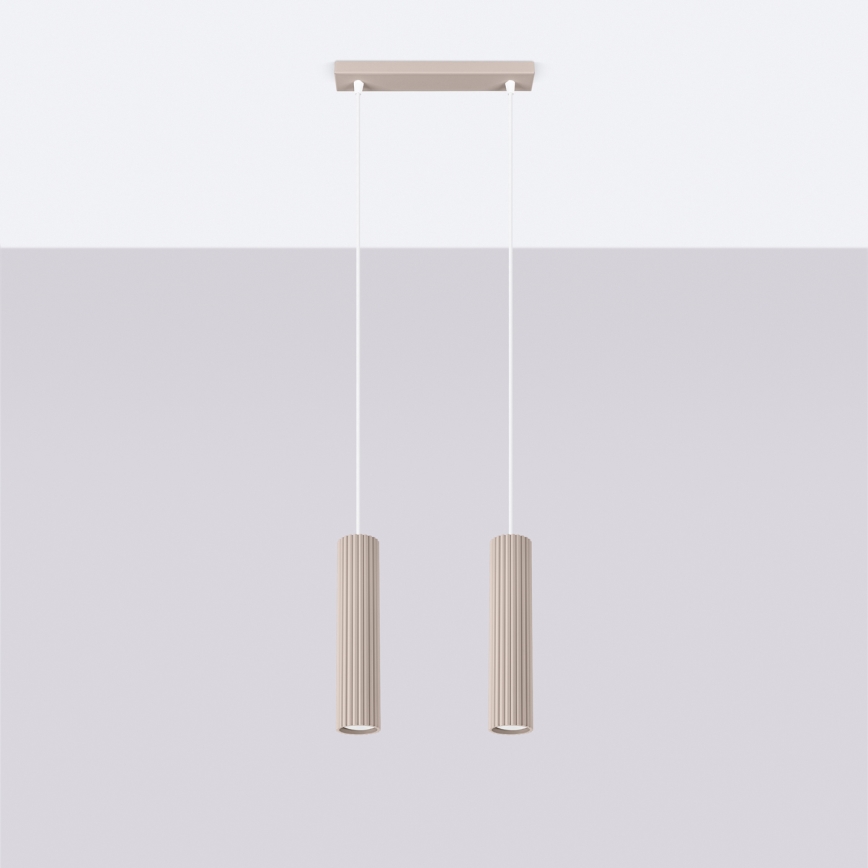 Brilagi - Lampadario a sospensione con filo CRESTO 2xGU10/10W/230V taupe