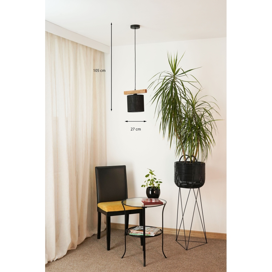 Brilagi - Lampadario a sospensione con filo FOREST 1xE27/15W/230V pino/nero