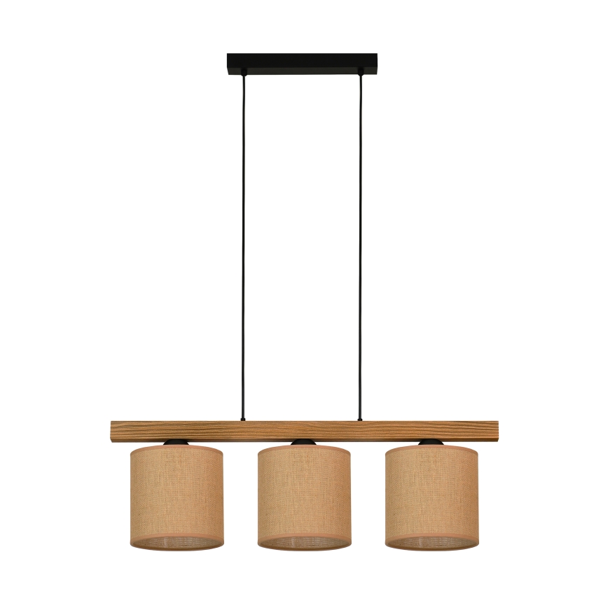 Brilagi - Lampadario a sospensione con filo FOREST 3xE27/15W/230V pino/marrone/nero