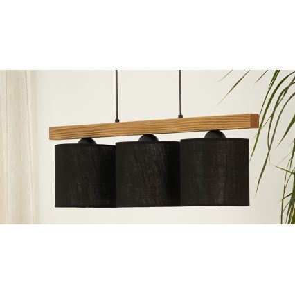 Brilagi - Lampadario a sospensione con filo FOREST 3xE27/15W/230V pino/nero