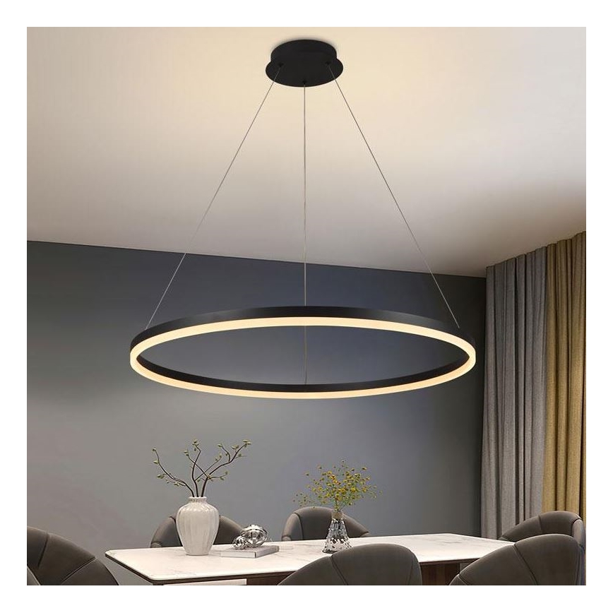 Brilagi - Lampadario a sospensione con filo LED dimmerabile CIRCLE LED/55W/230V 3000-6500K nero + telecomando