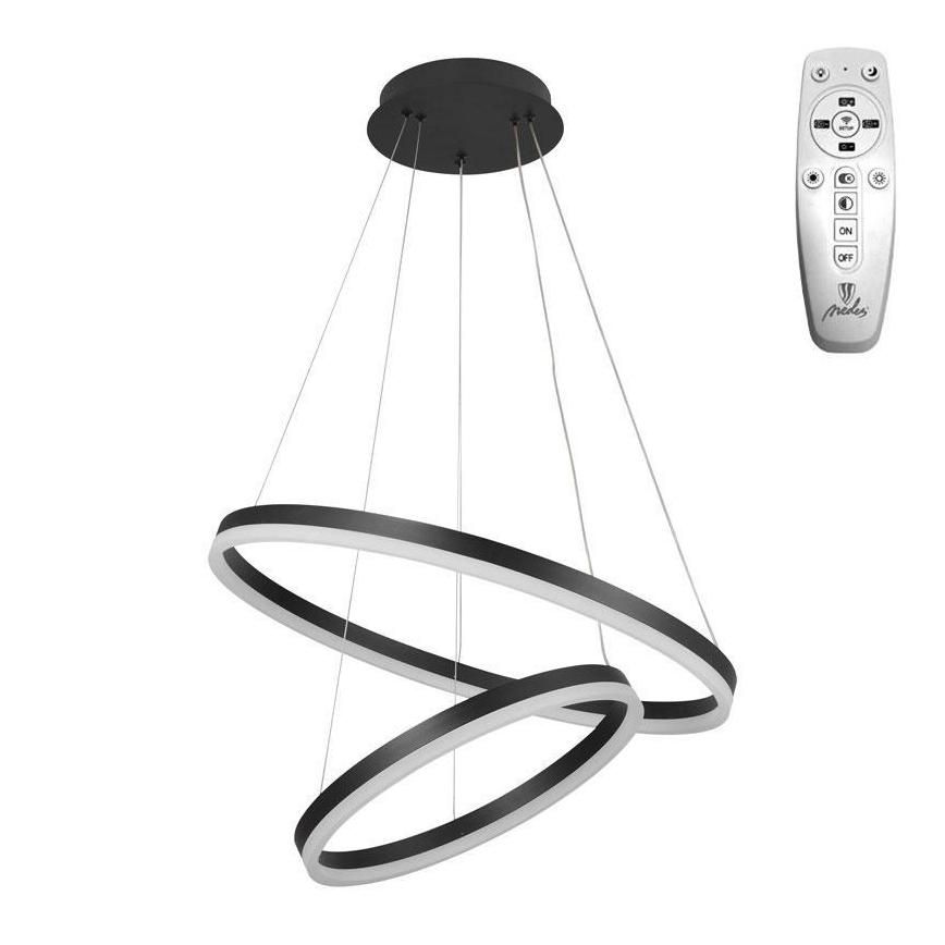 Brilagi - Lampadario a sospensione con filo LED dimmerabile CIRCLE LED/70W/230V 3000-6500K nero + telecomando