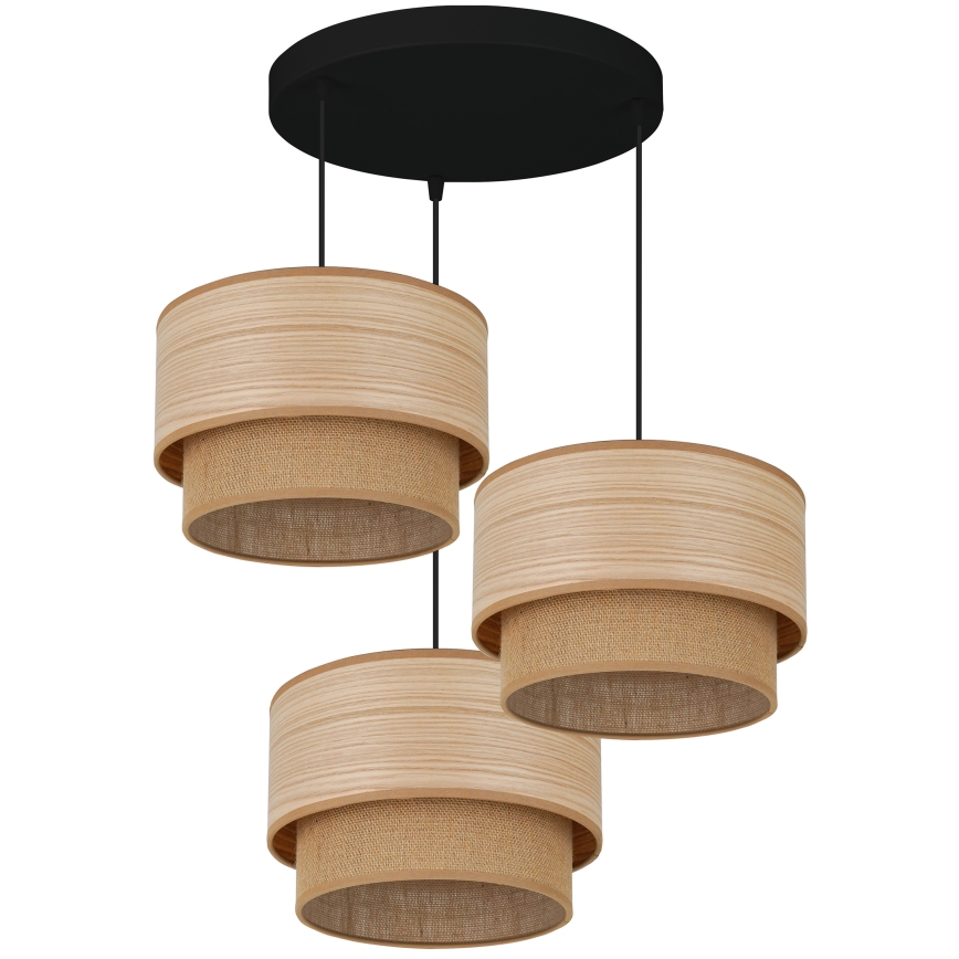 Brilagi - Lampadario a sospensione con filo MONTANA BOHO 3xE27/15W/230V marrone/nero