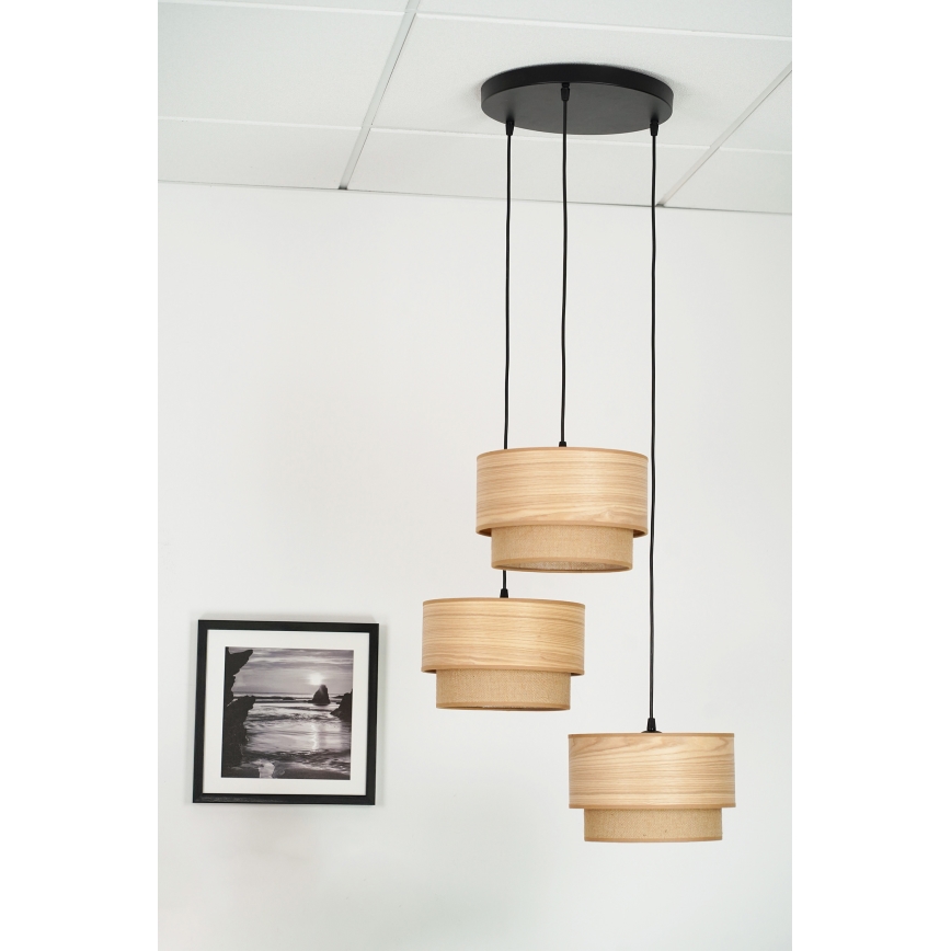Brilagi - Lampadario a sospensione con filo MONTANA BOHO 3xE27/15W/230V marrone/nero