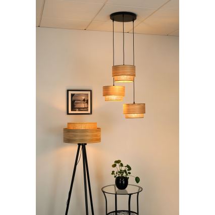Brilagi - Lampadario a sospensione con filo MONTANA BOHO 3xE27/15W/230V marrone/nero