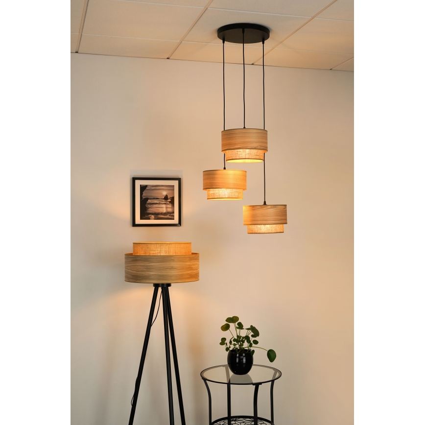 Brilagi - Lampadario a sospensione con filo MONTANA BOHO 3xE27/15W/230V marrone/nero