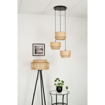 Brilagi - Lampadario a sospensione con filo MONTANA BOHO 3xE27/15W/230V marrone/nero