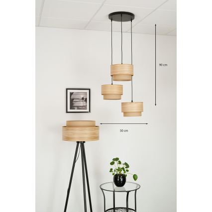 Brilagi - Lampadario a sospensione con filo MONTANA BOHO 3xE27/15W/230V marrone/nero