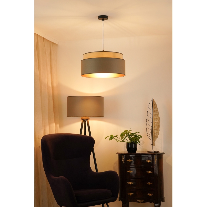 Brilagi - Lampadario a sospensione con filo OREGON VEGE 1xE27/15W/230V diametro 45 cm grigio