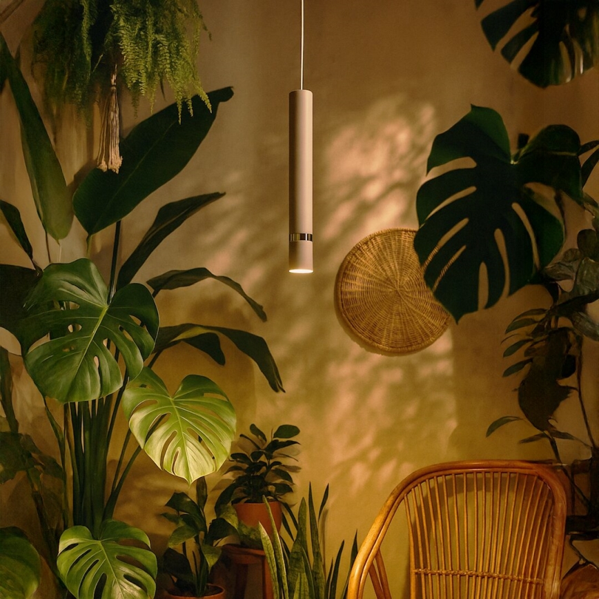 Brilagi - Lampadario a sospensione con filo POKER 1xGU10/25W/230V beige/oro