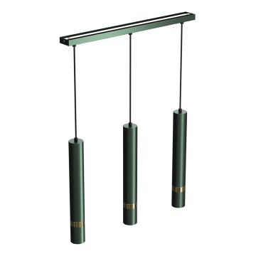 Brilagi - Lampadario a sospensione con filo POKER 3xGU10/25W/230V verde/oro