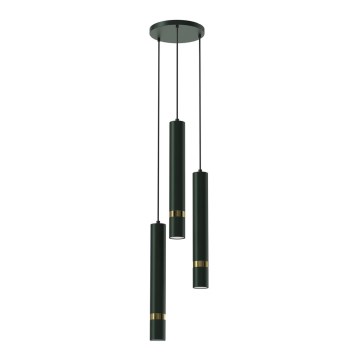 Brilagi - Lampadario a sospensione con filo POKER 3xGU10/25W/230V verde/oro