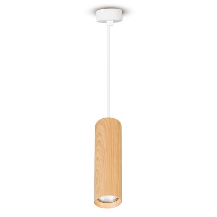 Brilagi - Lampadario a sospensione con filo SELE 1xGU10/30W/230V bianco/decorazioni in rovere