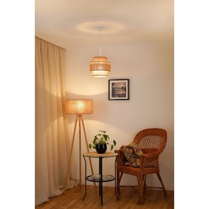 Brilagi - Lampadario a sospensione con filo SPACE YUTE 1xE27/15W/230V diametro 25 cm beige/bianco