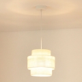 Brilagi - Lampadario a sospensione con filo SPACE YUTE 1xE27/15W/230V diametro 25 cm color crema/bianco