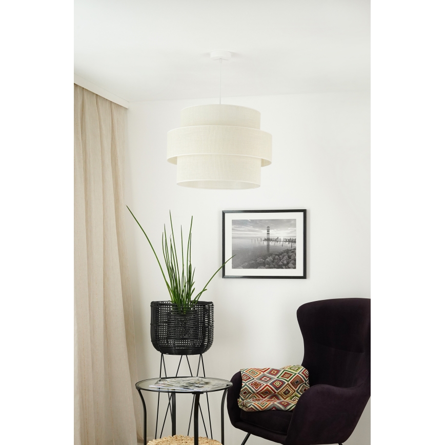 Brilagi - Lampadario a sospensione con filo SPACE YUTE 1xE27/15W/230V diametro 50 cm color crema/bianco