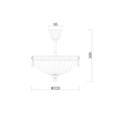 Brilagi - Lampadario a sospensione con supporto rigido CLASSIC 3xE14/60W/230V ottone