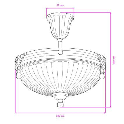 BRILAGI - Lampadario a sospensione con supporto rigido CLASSIC 3xE14/60W/230V ottone