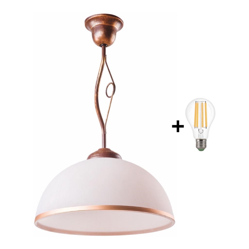 Brilagi - Lampadario a sospensione con supporto rigido LED ANTICO 1xE27/60W/230V patina di bronzo