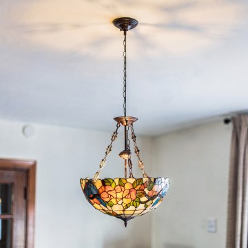Brilagi - Lampadario a sospensione in stile Tiffany con catena JUNGLE 3xE27/60W/230V Ø 50 cm