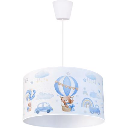 Brilagi - Lampadario a sospensione LED per bambini BOBO 1xE27/60W/230V Ø 35 cm blu/orsetti