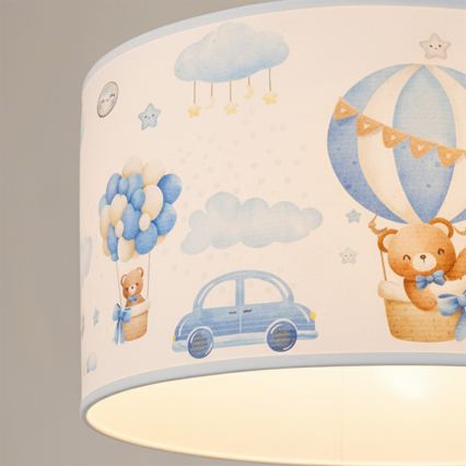 Brilagi - Lampadario a sospensione LED per bambini BOBO 1xE27/60W/230V Ø 35 cm blu/orsetti