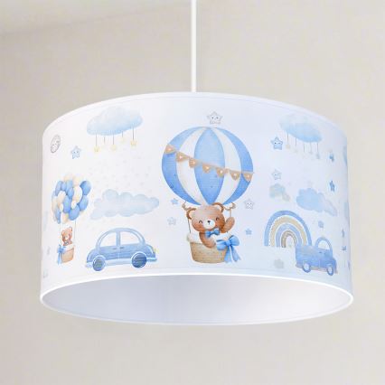 Brilagi - Lampadario a sospensione LED per bambini BOBO 1xE27/60W/230V Ø 35 cm blu/orsetti