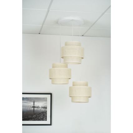 Brilagi - Lampadario a cavo SPACE YUTE 3xE27/15W/230V crema/bianco