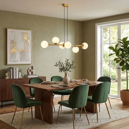 Brilagi - Lampadario a sospensione su cavo MALONY 6xE14/20W/230V, dorato
