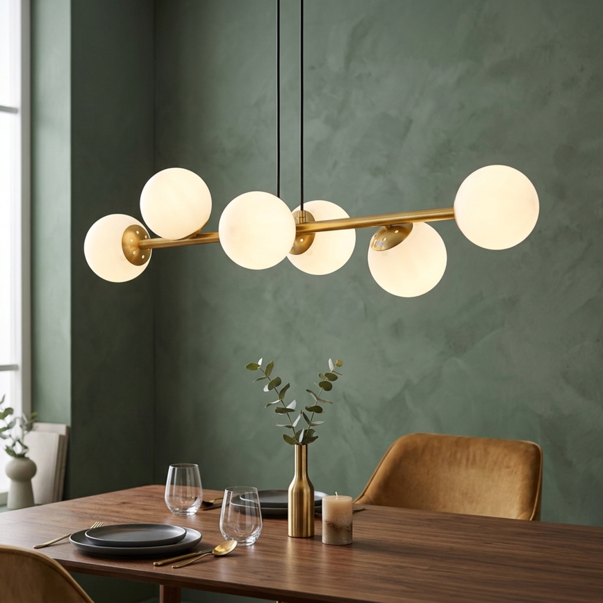 Brilagi - Lampadario a sospensione su cavo MALONY 6xE14/20W/230V, dorato