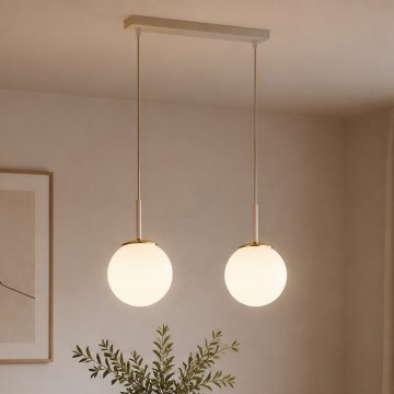 Brilagi - Lampadario a sospensione su cavo MILO 2xE27/60W/230V beige/oro