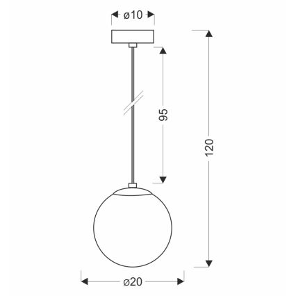 BRILAGI - Lampadario a sospensione su cavo POLOS 1xE27/40W/230V Ø 20 cm nero