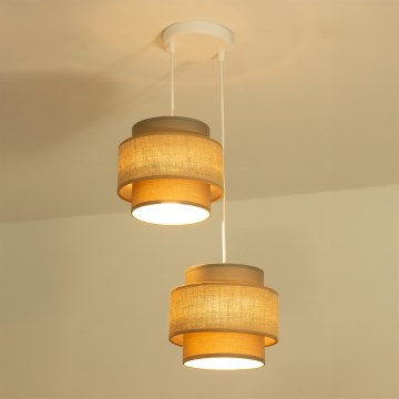 Brilagi - Lampadario a sospensione su cavo RESNA 2xE27/60W/230V Ø 30 cm marrone/beige